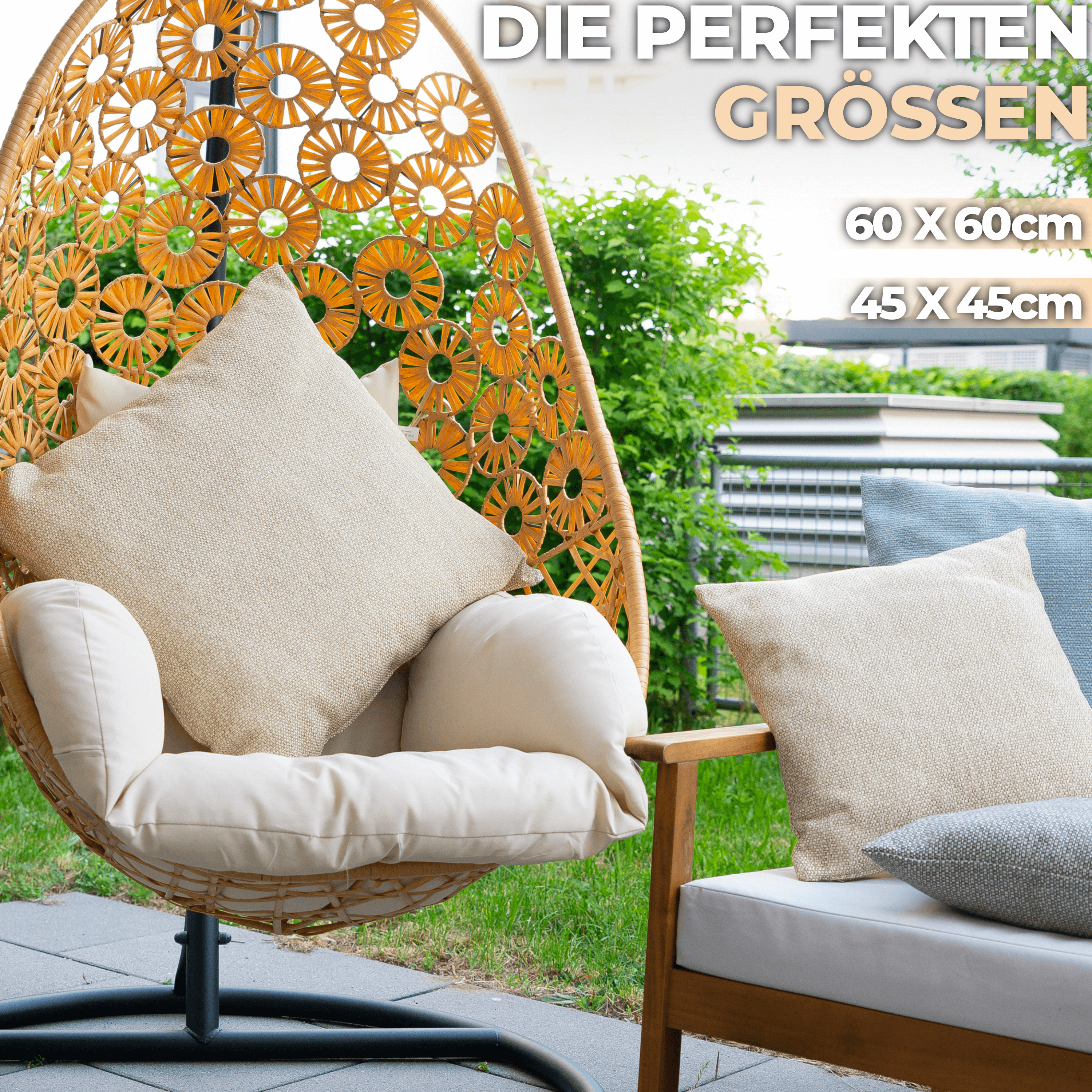 Outdoor Kissen Wetterfest - Beige